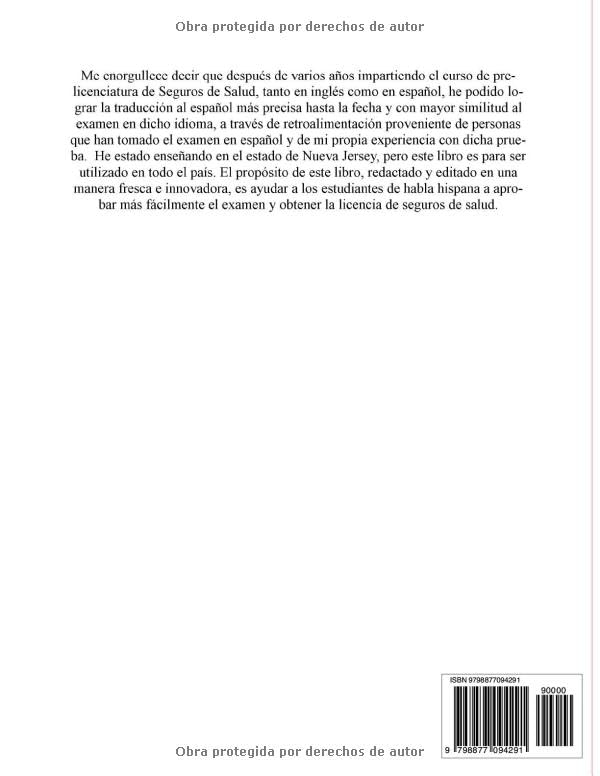 Miniatura 2 de SEGUROS DE SALUD MANUAL PARA PASAR EL EXAMEN Y OBTENER LA LICENCIA DE ESTADO (NIVEL NACIONAL) (Spanish Edition)