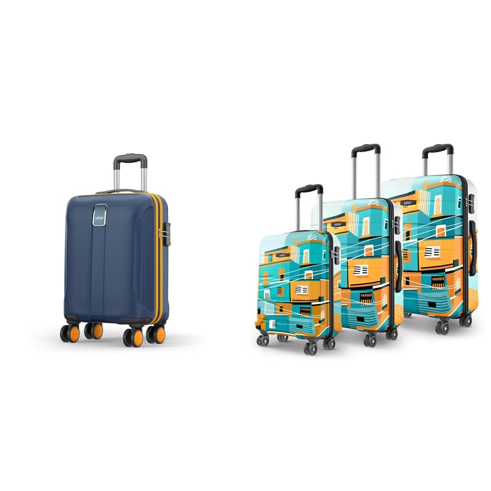 Cabin Thorium Neo 8 Wheels 55 Cm Small Trolley Bag Hard Case Polycarbonate 360 Degree + Oasis 55, 65 & 77 Cms Polycarbonate Trolley Bag, Printed Cabin 8 Wheels Spinner Travelling Hard-image-18