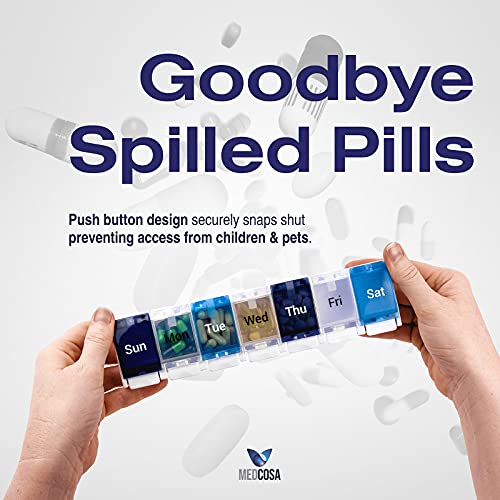 Medcosa 7 Dagen Pill Case | Vaarwel gemorste Pillen | Wekelijkse Medicine Organizer | Supplement Box met 7… - Image 4