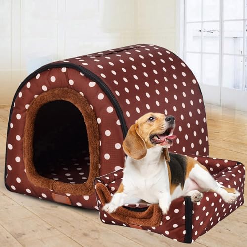 qing yun Cuccia per cani di taglia grande, lussuosa, calda, con cuscino, XL, XXL, per interni, per cani, gatti, igloo, per interni ed esterni, lavabile (XL, 75 x 57 x 55 cm, G)