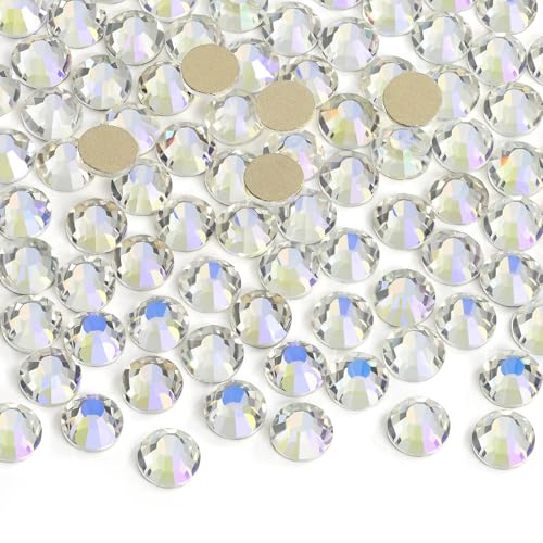 Image of Crystal Flatback Rhinestones Gems for Crafts 8.4mm SS40, Moonlight | Glue Fix, 144pcs Glass Rhinestones for Bedazzling, Clothes, Tumblers, Nail Art, Shoes, Bags, Caps & Accessories Decoration