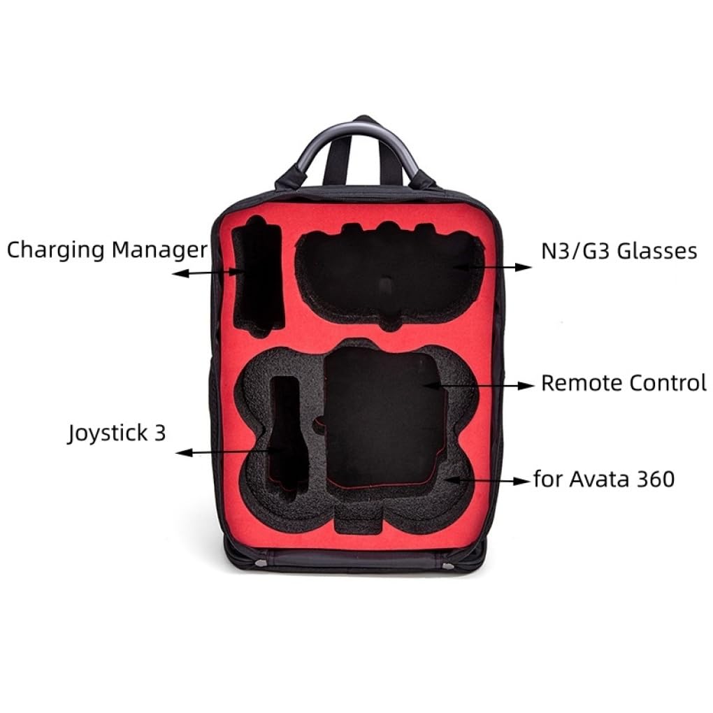 Nadaje się do DJI Avata 360 plecak z podwójnym ramieniem o dużej pojemności, wytrzymały futerał ochronny, może przechowywać dron, gogle N3/G3, joysticka 3, pilota i baterie