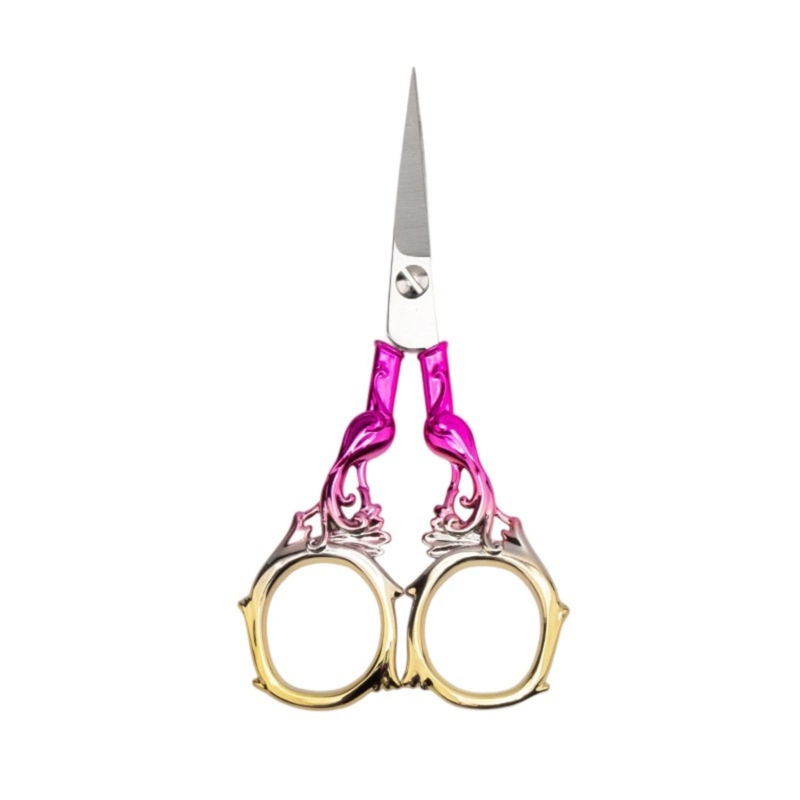 Jtqyfi Golden Red Portable Antique Design Stainless Steel Craft Scissors Shears Cutting For Embroidery Thread And Home Decoration Vintage Engraved Embroidery Scissors