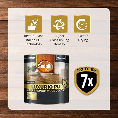 Image of Sadolin by Dulux | Luxurio PU Sealer White - Premium Primer for Wood Coating | Luxurious Italian Finish | Wood Polish with Excellent Scratch, Stain, and Crack Resistance, 1 litres