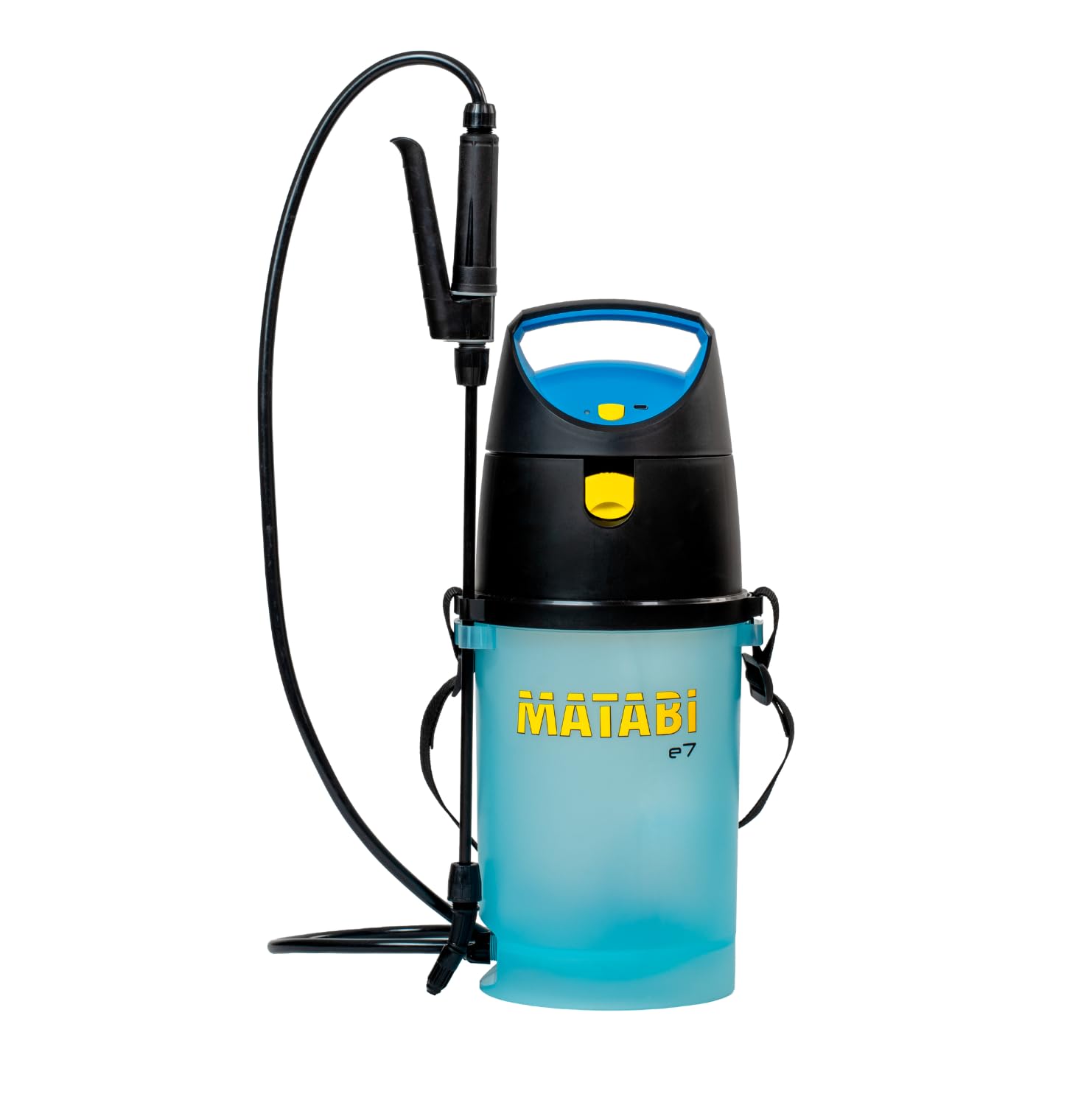 Matabi e7 - Electric Sprayer for Garden and Orchard - Battery-Powered Sulfate Sprayer - Autonomy >10 Tanks - USB-C Charging - Start/Stop System - Adjustable Nozzle - Translucent Tank - Easy to Use
