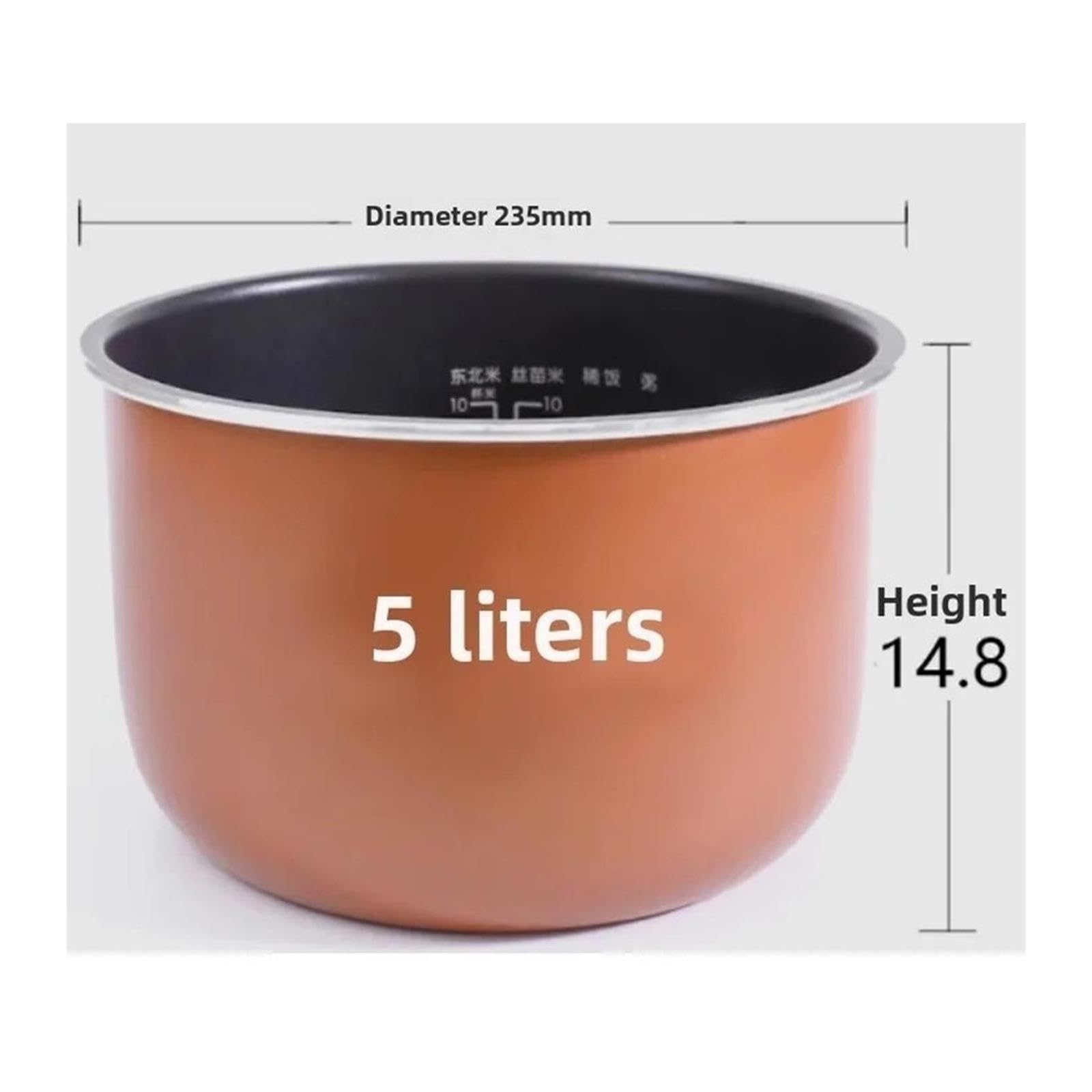 Olla Interior Antiadherente For Arrocera 5L, Compatible With Philips HD4746