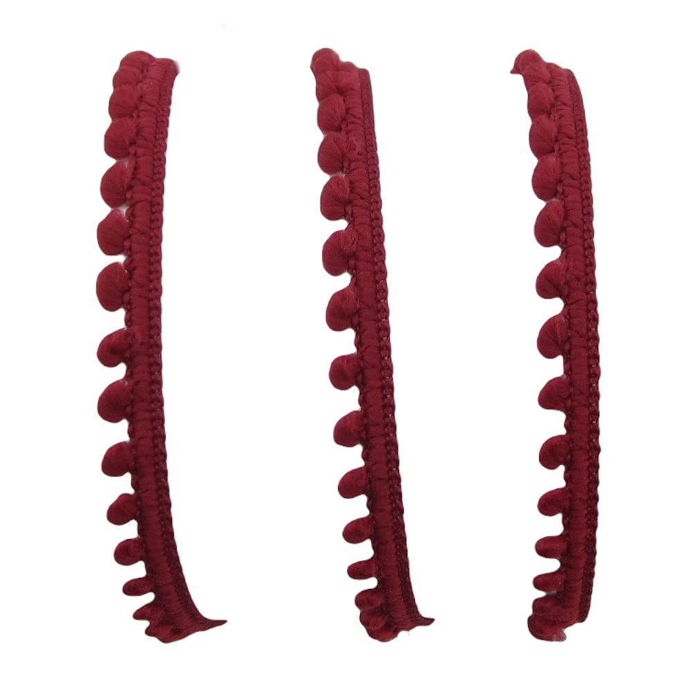 YYCRAFT Pompom-Bordüre – Dunkelorange, 20 M Lang, 5 Mm Pompons Für Nähen, Deko & Kissen (ca. 20,3 Cm Breit)
