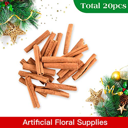 CHRORINE 20pcs Cinnamon Sticks DIY Crafts Faux Floral Supplies for Home Decoration Craft Wreath Decoration