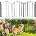 Garden Fence 19 Panels, 17 in(H) x 10 ft(L) Arched Rustproof Metal Garden No Dig Fence Border Animal Barrier for Dog Flower Edging for Yard Patio Outdoor