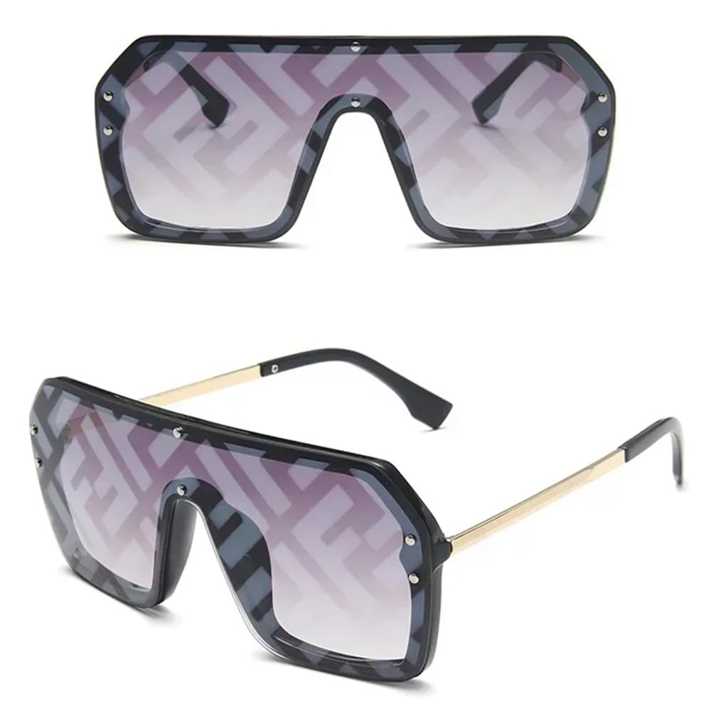 Occhiali da Sole Senza Montatura per Donna Occhiali da Sole da Uomo Oversize con Specchio e Guida Sfumata