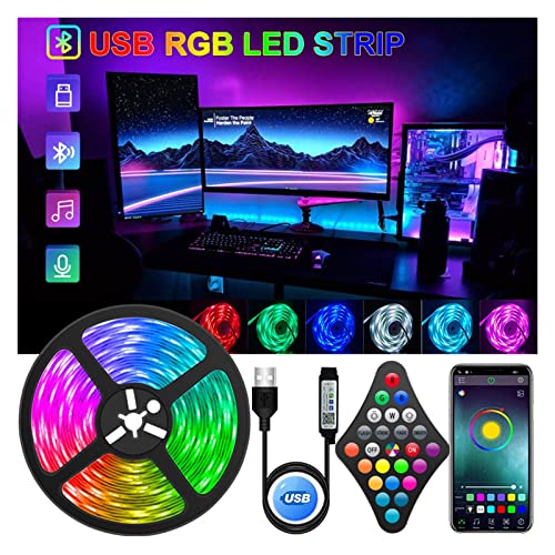 Tira de luces LED para habitación con sincronización Bluetooth y mando a distancia de 24 teclas 3