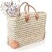 Blue Omnia, Panier pour femme - Panier de marché - Sac de plage tressé - Panier à provisions Ibiza - En jonc de mer - Sac de plage, Maïs,