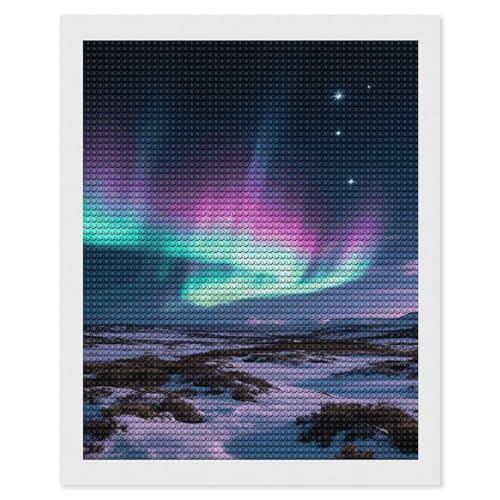 Kit peinture diamant 5D Aurora maccbn pour adultes avec outils d'art DIY 40x50 cm