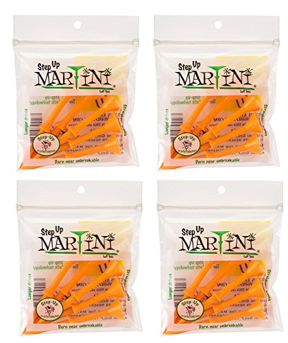 Martini 3 1/4" Step-Up Golf Tees - 4 Pack (20 Tees) (Orange)