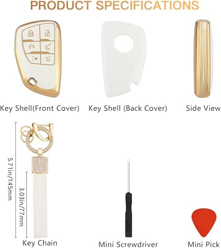 Miniatura 8 de 1797 Funda para llavero de 6 botones para Chevy Chevrolet Tahoe Suburban GMC Yukon 1500 Accesorios 2021-2023 Llavero Bling Car Remote Case Shell