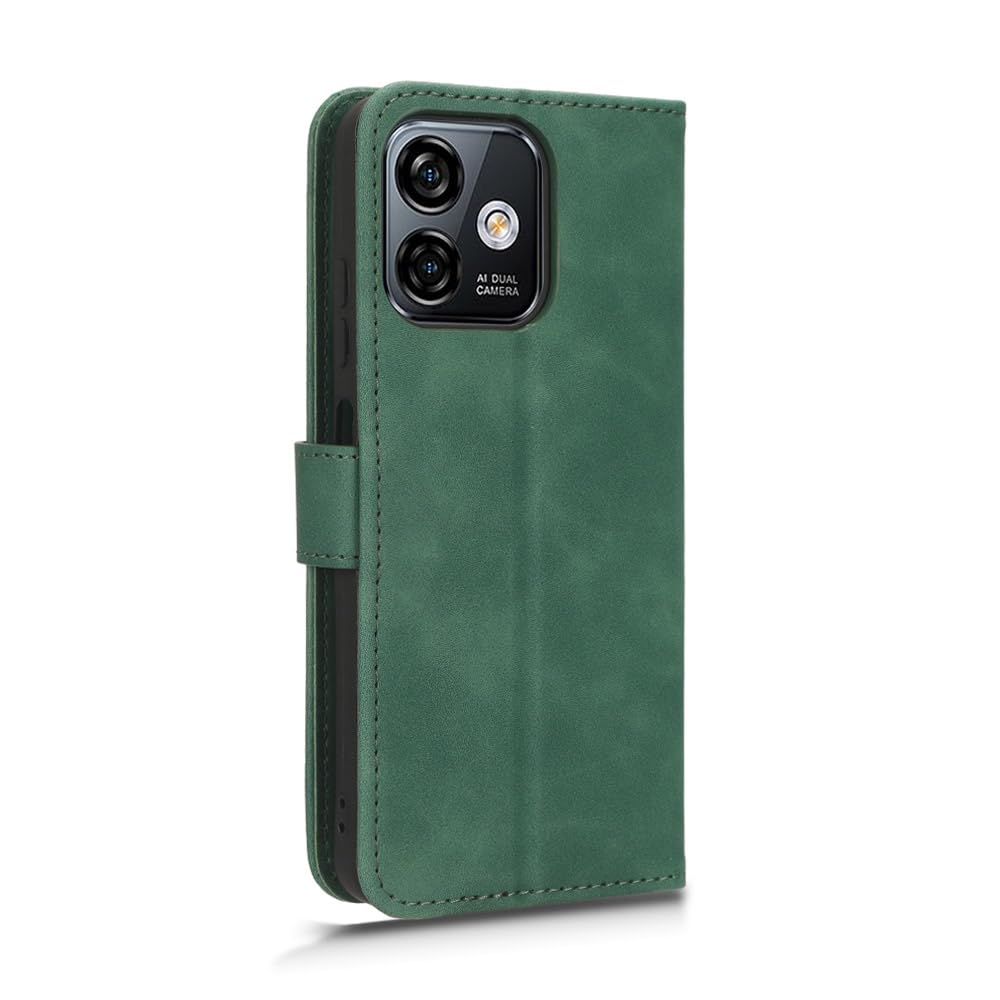 WBWONE Leather Folio Cover per Ulefone Note 16 Pro, Trifoglio Fortunato