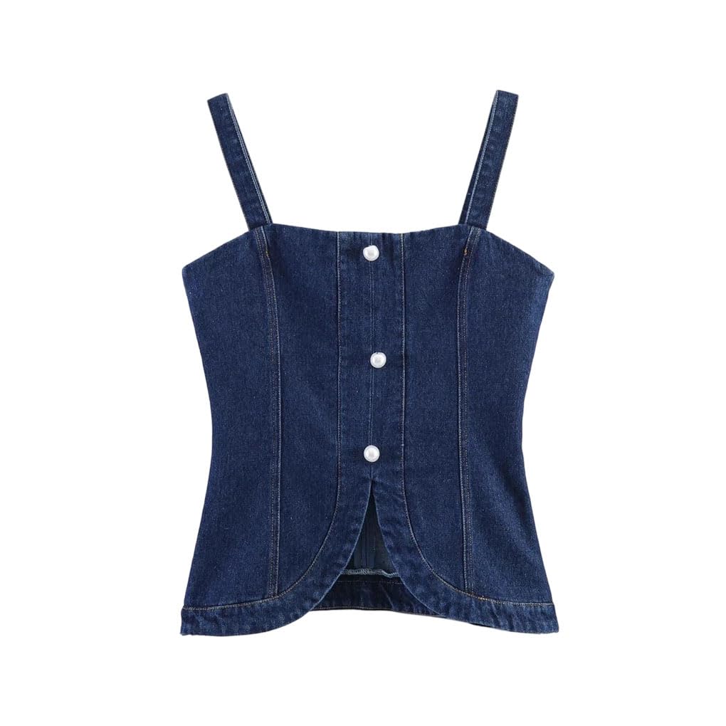 Chaleco de verano para mujer cómodo que no transparenta con botones 8