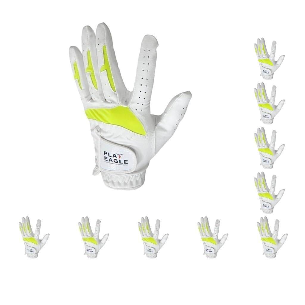 Damen-Golfhandschuhe, rutschfest, Mikrofaser, PU, linke Hand, Größe 20, 10 Stück