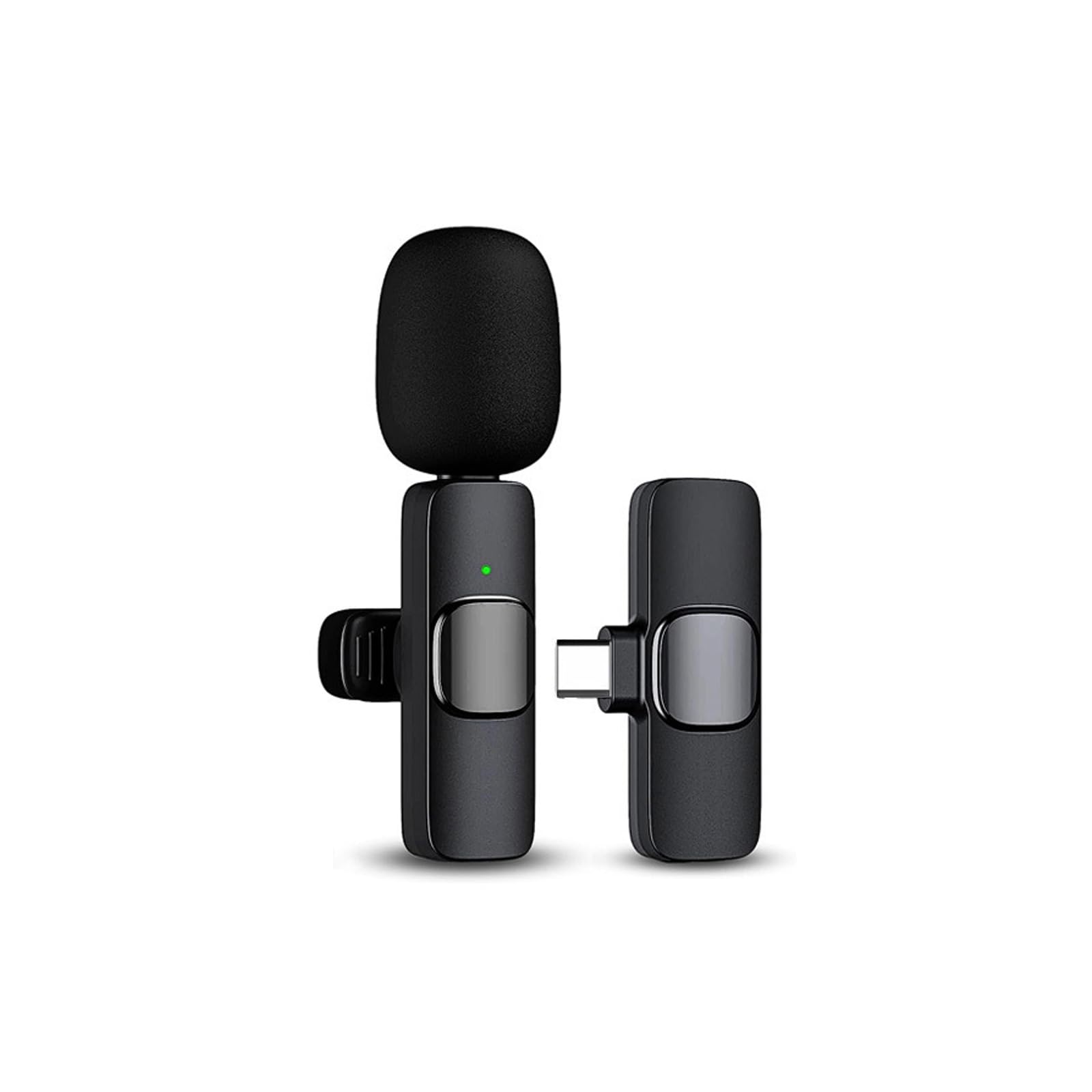 Wireless Lavalier Microphone for Android, Smartphones, Lapel Microphone for Video Recording, Clip on Wireless mic for Podcast, Interview, YouTube, Vlog, Live Streaming (1 Mic - USB-C, Black)