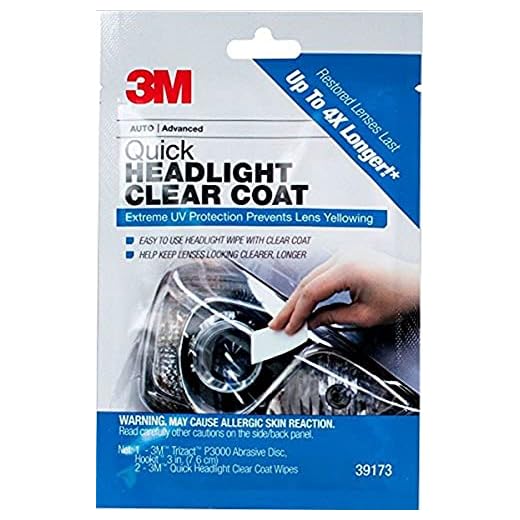3M Quick Headlight Clear Coat, Cleans and Prevents Lens Yellowing, 39173, 1 Kit