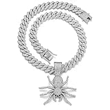 Collar de plata de ley 925 con diseño de araña roja para mujeres y hombres, collar de gargantilla de araña de Halloween de oro amarillo de 14 quilates, colgante de araña con cadena, regalos de joyería