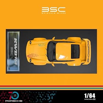 Amazon | 1/64 BSC ポルシェ RWB 911 964 GT 黄色 70周年 フィギュア
