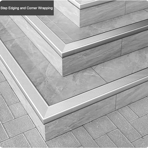 Borde de aluminio texturizado para peldaños y escalones de paso 7