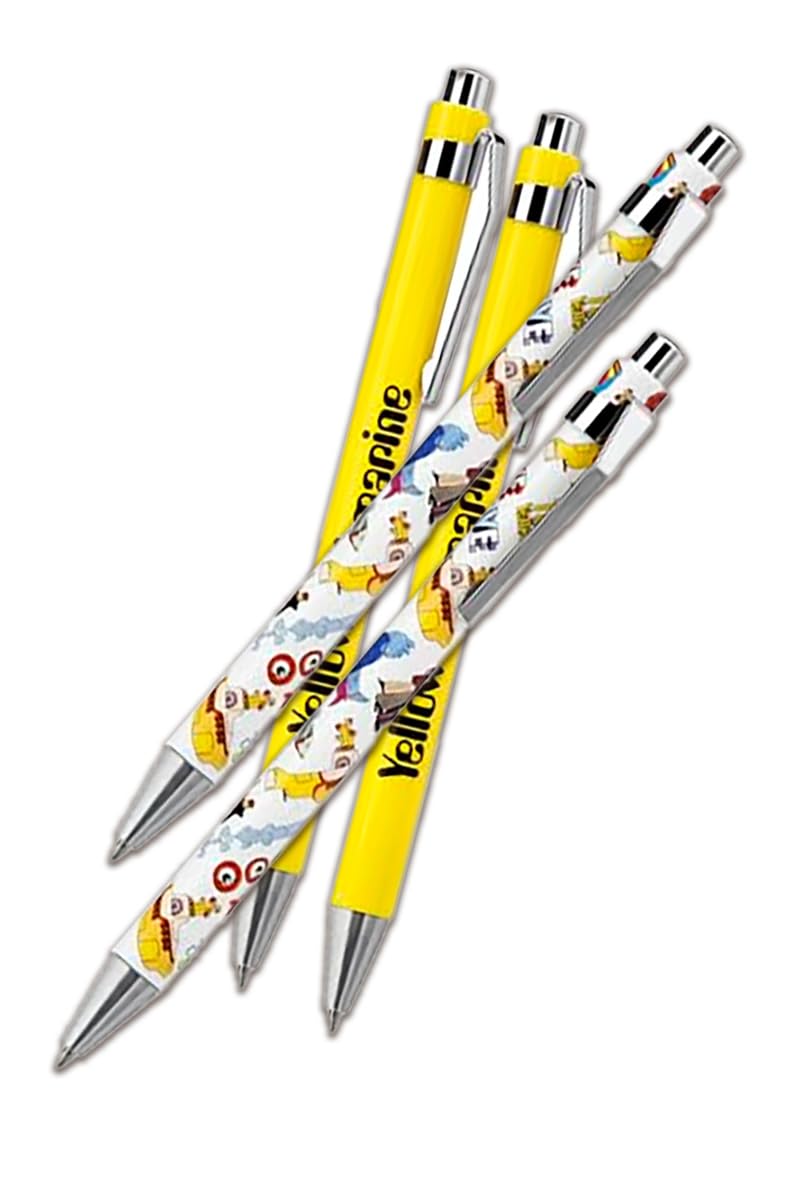 GETINSTYLE SHOP 2x Submarine Design Pen Twin Set – Yellow & White, Non Smudge Black Ink – Bundled