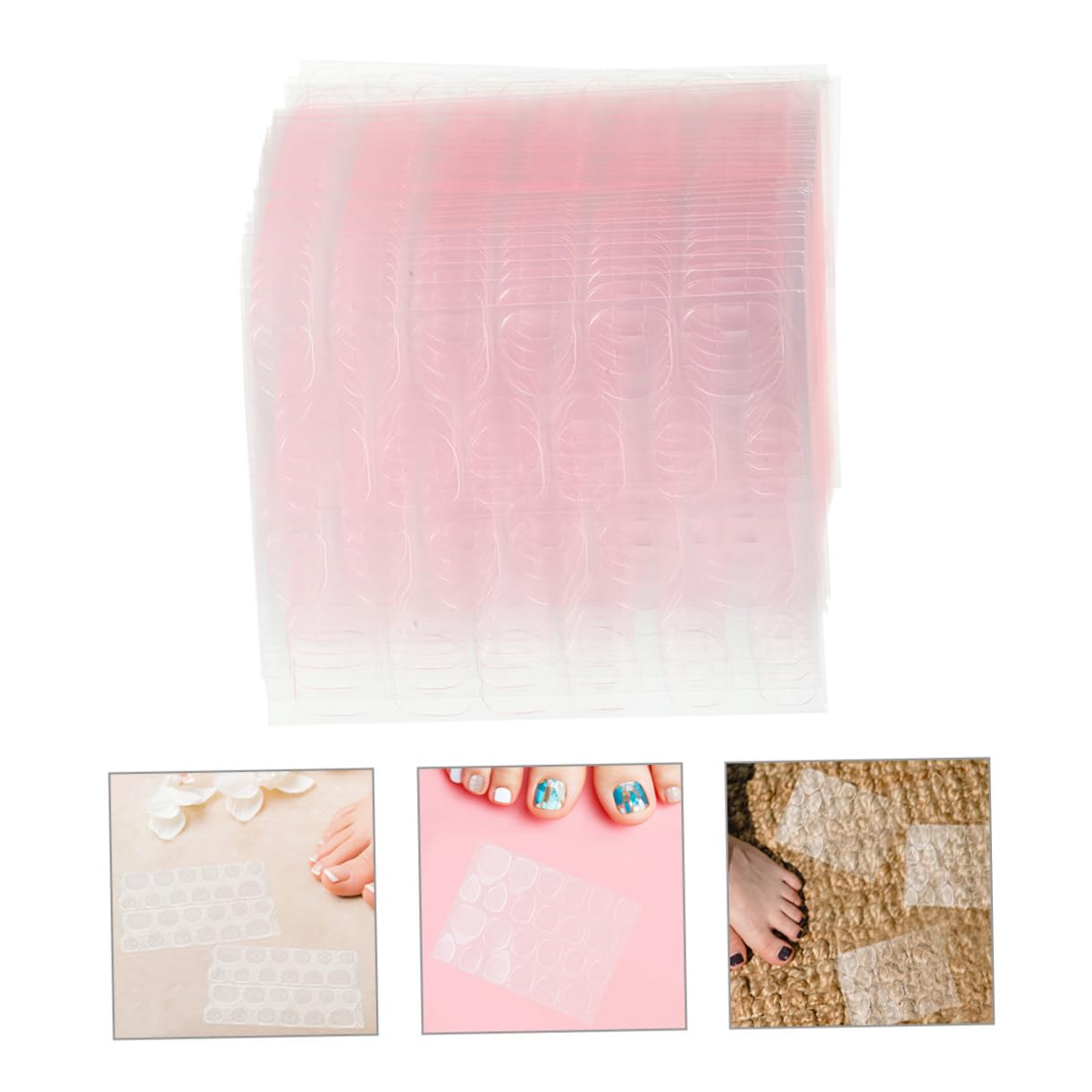 Healeved 100 Sheets Double-Sided Nail Glue for False Nails Strong Adhesive Press-on Water-Resistant