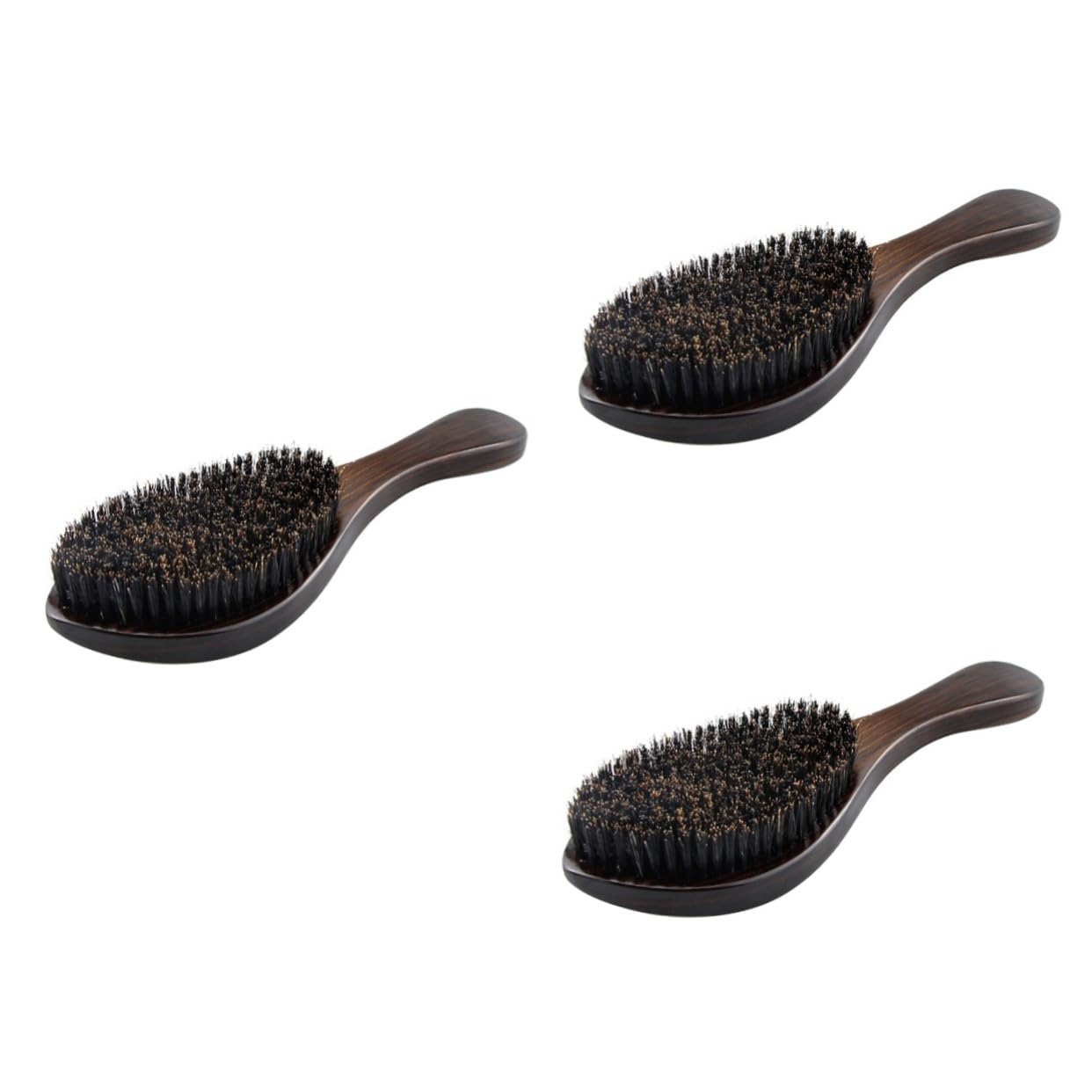 FOMIYES 3 Pièces Brosse à Barbe Poils Hommes Peigne De Massage Pour Hommes Brosse à Barbe Portative Brosse à Barbe Homme Brosse à Barbe Coiffante Coffee Bambou