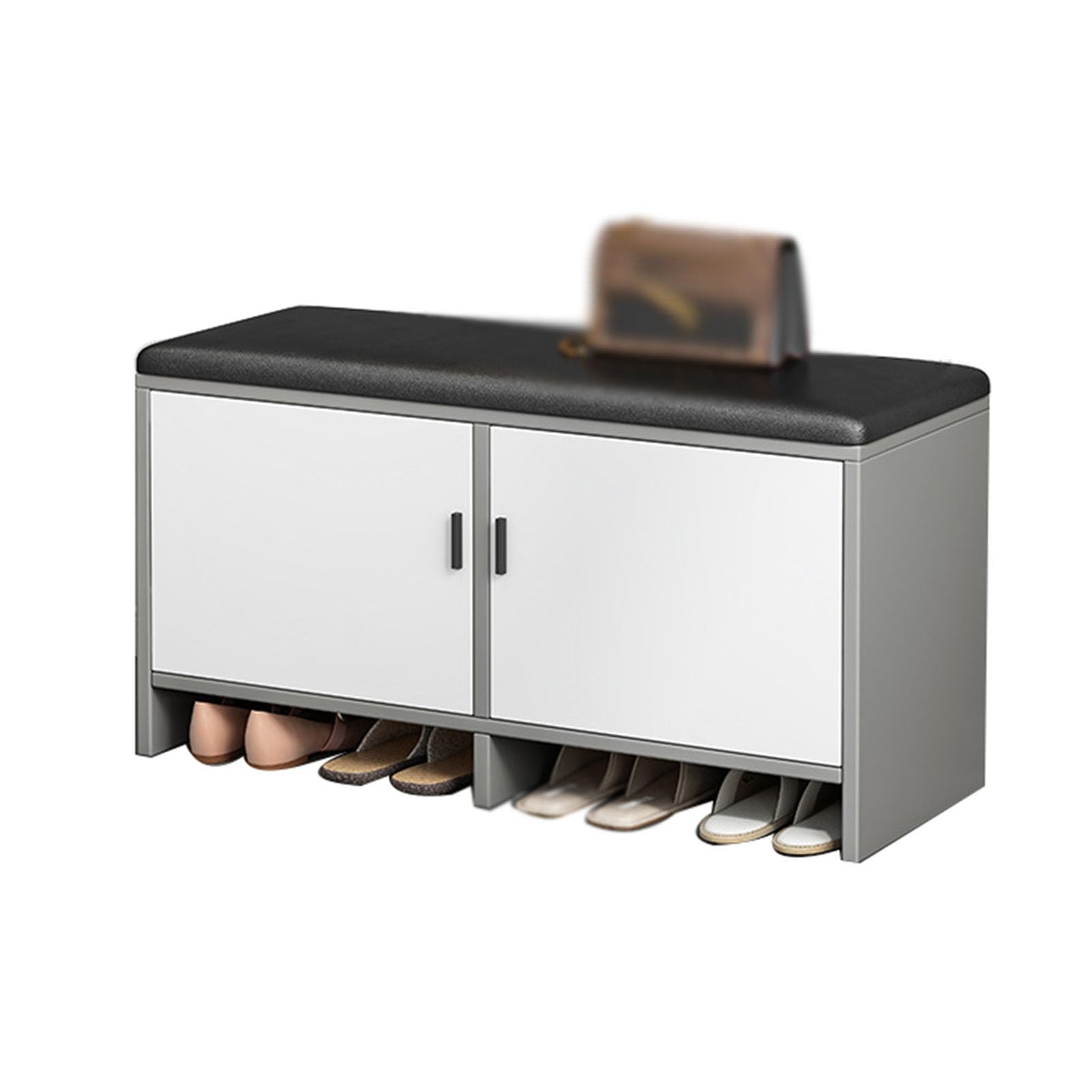 Étagère à chaussures d'entrée avec rangement rabattable astucieux et assise intégrée