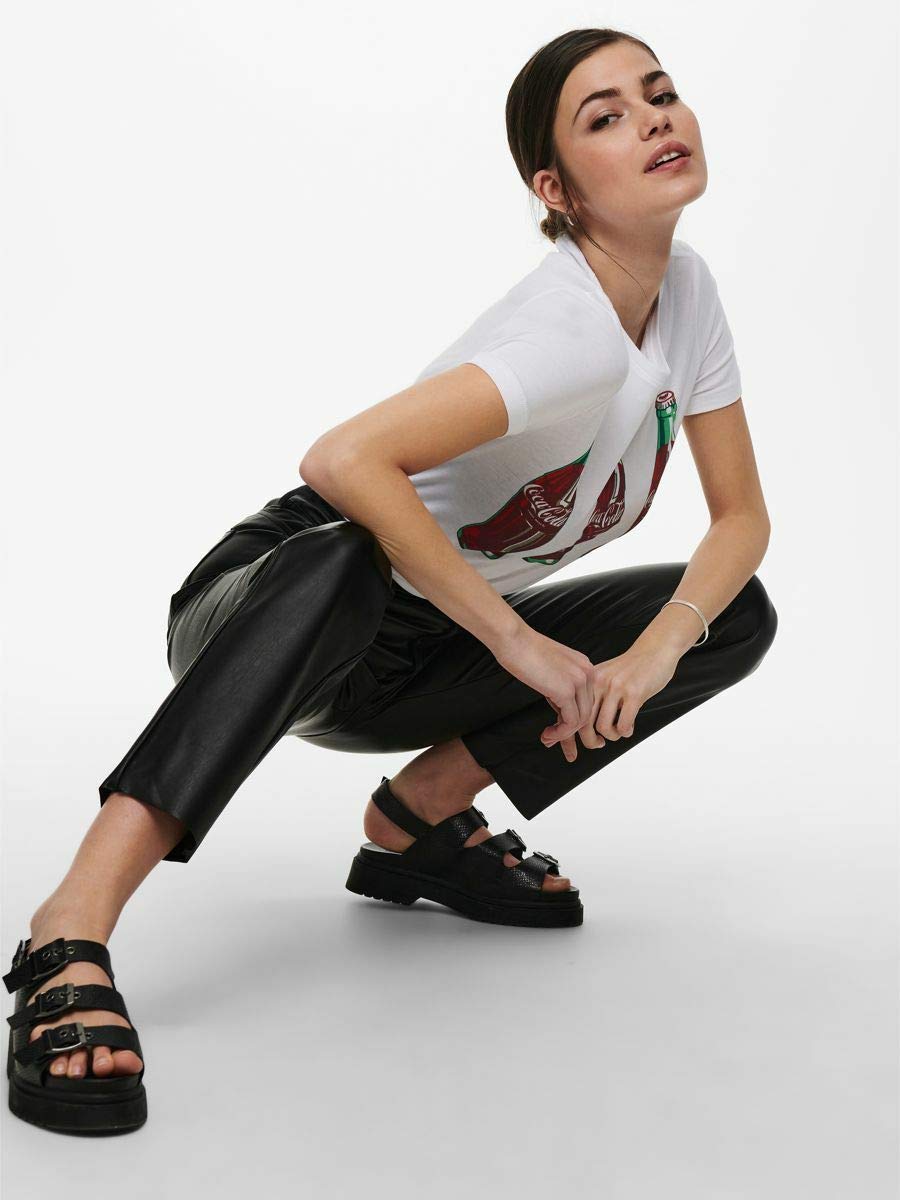 ONLY Onlemily Hw St Ank Faux Leather Pnt Noos - Spodnie Kobiety