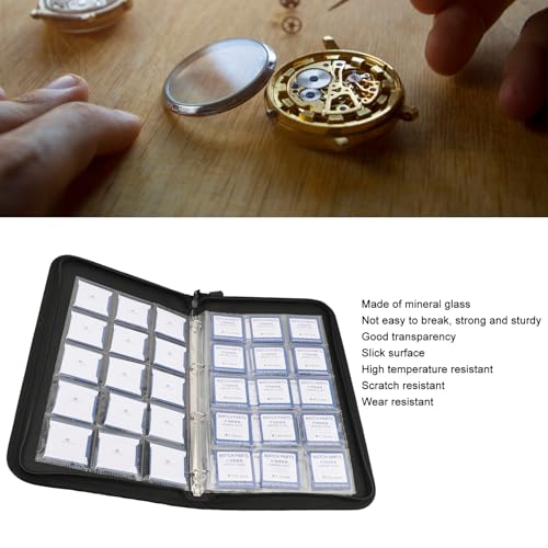 Mineral Glass Watch Mirror, 59Pcs 16mm to 45mm Transparent Round Flat Watch Lens, Easy to Clean, Glass Replacement Part for Professional Watchmakers3