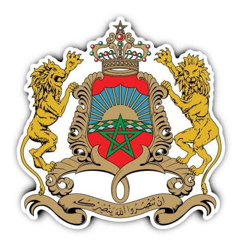 Autocollant : 300 mm, 1 pièce - Blason - Maroc - MA - pour voiture, ordinateur portable et plus encore