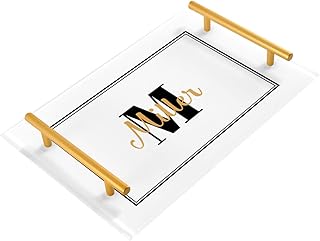 White Custom Bathroom Vanity Tray for Countertop Personalize