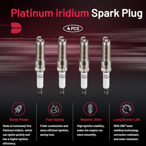 Image of BDFHYK Iridium Spark Plugs SP539 Compatible with 2014-2020 Fusion 2017-2019 1.5L L4 Escape 1.5L L4 Replacement for ILZNAR8A7G Set of 4