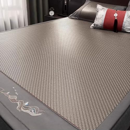 Alfombrilla de cama de bambú 180x200 cm refrescante y transpirable para noches de verano