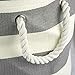 DII Collapsible Laundry Hamper/Storage Basket, Stripe Woven Paper, Gray Stripe, Medium