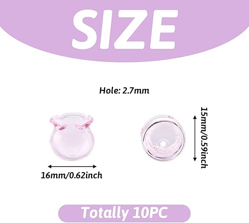 Vista 69 de FASHEWELRY 10 cuentas de cristal hechas a mano, cuentas florales de cristal, cuentas espaciadoras de flores de trompeta transparentes, cuentas