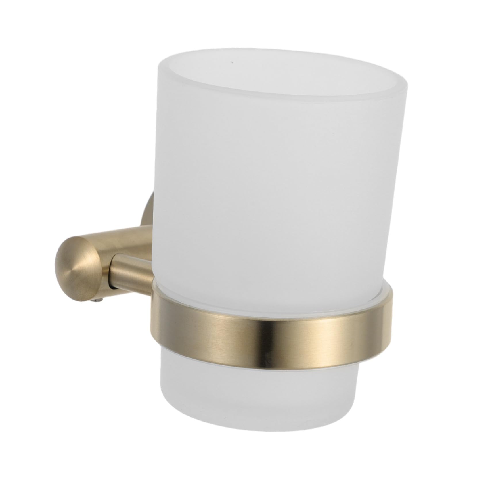 TEHAUX Portacepillos de Dientes de Pared para Baño en Acero Inoxidable | Vaso de Vidrio Esmerilado, Diseño Mural Estable, Accesorio Incluido para Uso en Cocina y Dormitorio