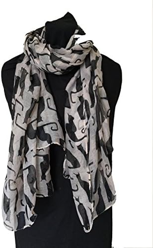Pamper Yourself Now Women's Silhouette Cats Long Scarf