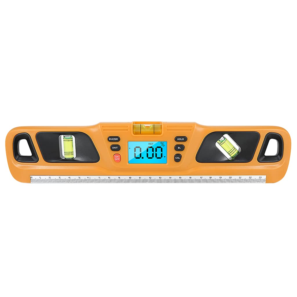 Nlaiousl Yellow Digital Angle Finder Gauge Inclinometer Spi-Rit Upright Magnet 360° Range 4 Units Shockproof Digital Leveler Tool High