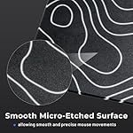 Glass Mouse Pad for Gaming, Black Topographic Hard Gaming Mousepad, Professional Large Mouse Mat 410mm*310mm, Special Glass Surface with Improved Precision and Speed - Image 4