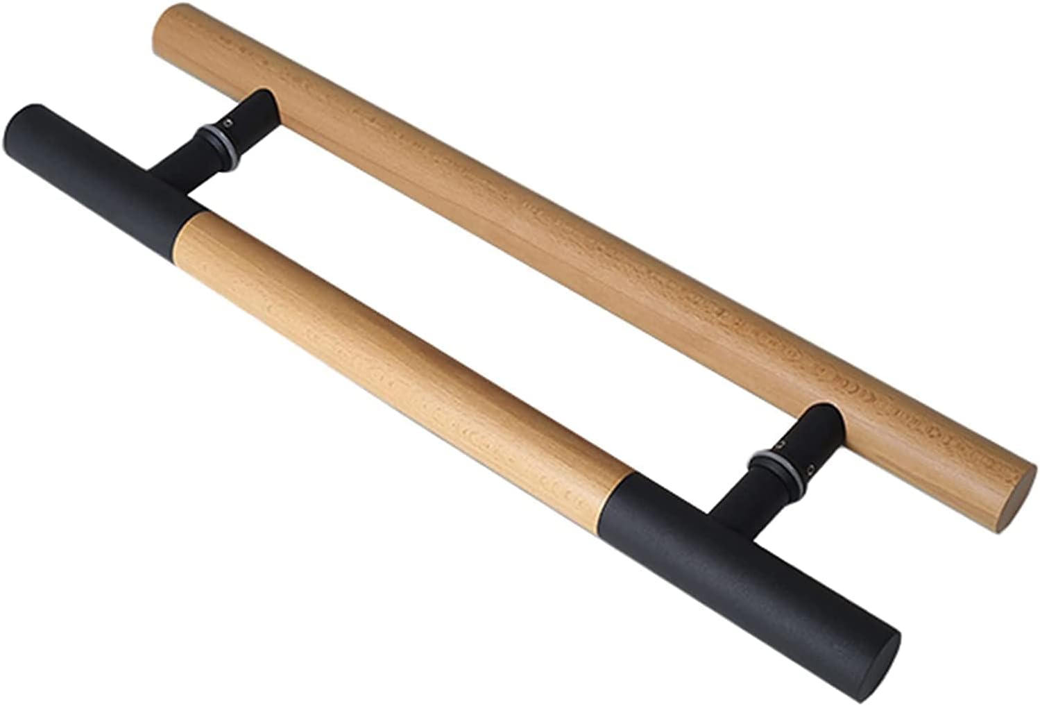 Door Handle Door Pull Heavy Duty Door Handle Set,Sliding Barn Door Handle Pull Push Glass Door Handle Grab Bar with Solid Wood &304 Stainless Steel,Back to Back Install