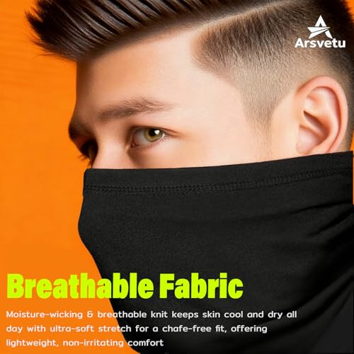 Arsvetu Neck Gaiter 6 Pack UV Protection Cooling Hiking Face Cover MenWomen - image 2