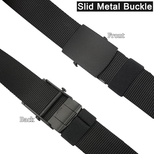 WYuZe Military Nylon Belt Heavy Duty Sliding Buckle 1.5" Adjustable Web Tactical Belt for Men Outdoor Work Hiking EDC2