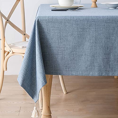 Nappe lavable en machine bleu 140x200 pour protéger la table des taches de graisse - 2