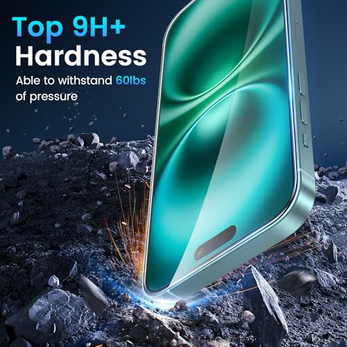 Image of Fotbor for 3Pack iPhone 16 Plus Screen Protector with 3Pack Camera Lens Protector, 9H+ Tempered Glass Easy Installation Kit, Case Friendly iPhone 16 Plus