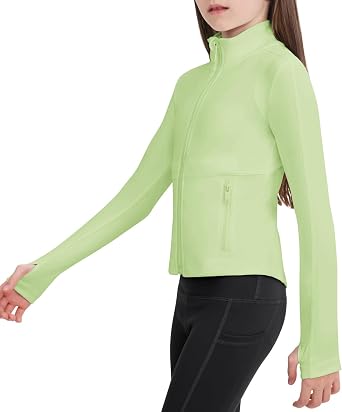 Girls Zip Up Athletic Lightweight Jackets for Girl 6-15 Years