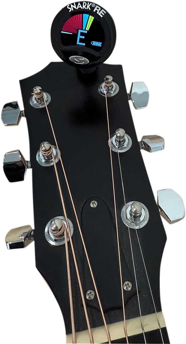 Snark SN5X Tuner attached to a guitar headstock